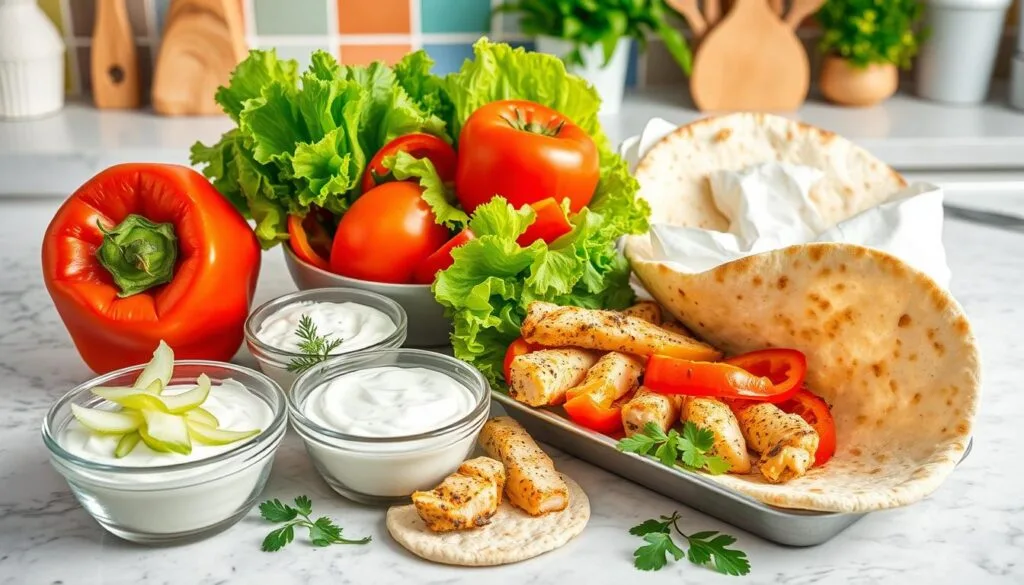 Chicken Pita Ingredients Preparation Chicken Pita Ingredients Preparation