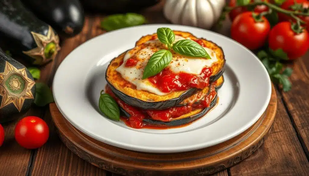 Eggplant Parmesan assembly