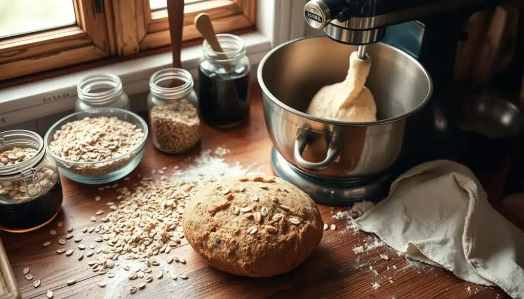 Maine Oat Molasses Bread Baking Process