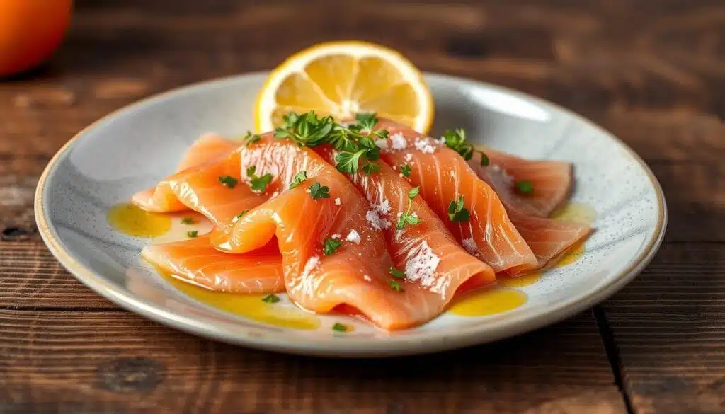 Salmon Crudo Dish